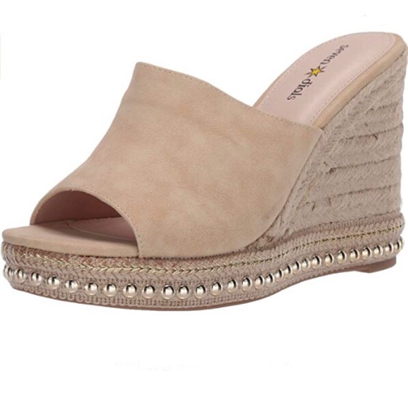SEVEN DIALS SHANIA NATURAL/NUBUCK ESPADRILLE WEDGE SANDLE/SLIDE SZ 7.5 NWT - Picture 2 of 14